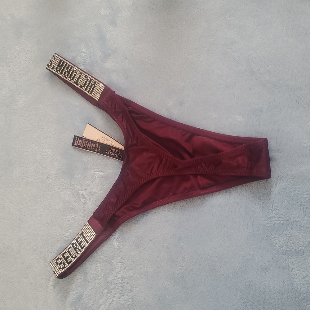 VS Very Sexy Shine Strap Brazilian Panty  NWT  Sz Small